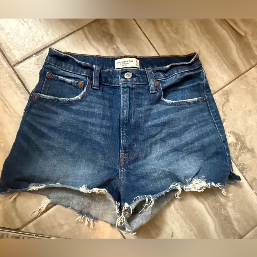 Abercrombie & Fitch Dark Blue Jean Shorts